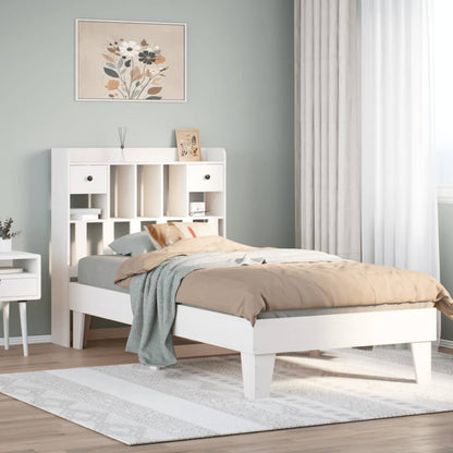 Bedframe zonder matras massief grenenhout wit 75x190 cm