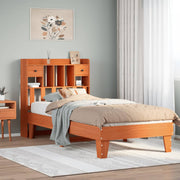 Bedframe massief grenenhout wasbruin 75x190 cm