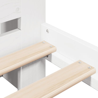 Bed met boekenkast zonder matras grenenhout wit 180x200 cm