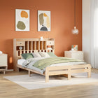 Bed met boekenkast zonder matras massief grenenhout 160x200 cm