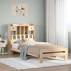 Bed met boekenkast zonder matras massief grenenhout 100x200 cm