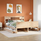 Bed met boekenkast zonder matras massief grenenhout 200x200 cm