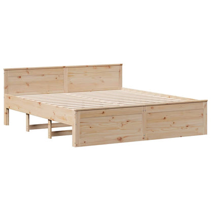 Bed met boekenkast zonder matras massief grenenhout 180x200 cm