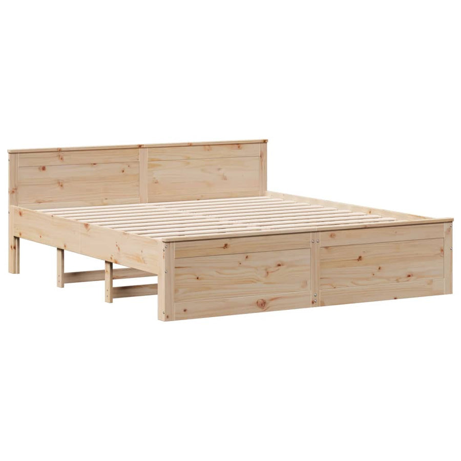 Bed met boekenkast zonder matras massief grenenhout 180x200 cm