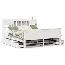Bed Met Boekenkast Zonder Matras Grenenhout 180 x 200 cm Wit