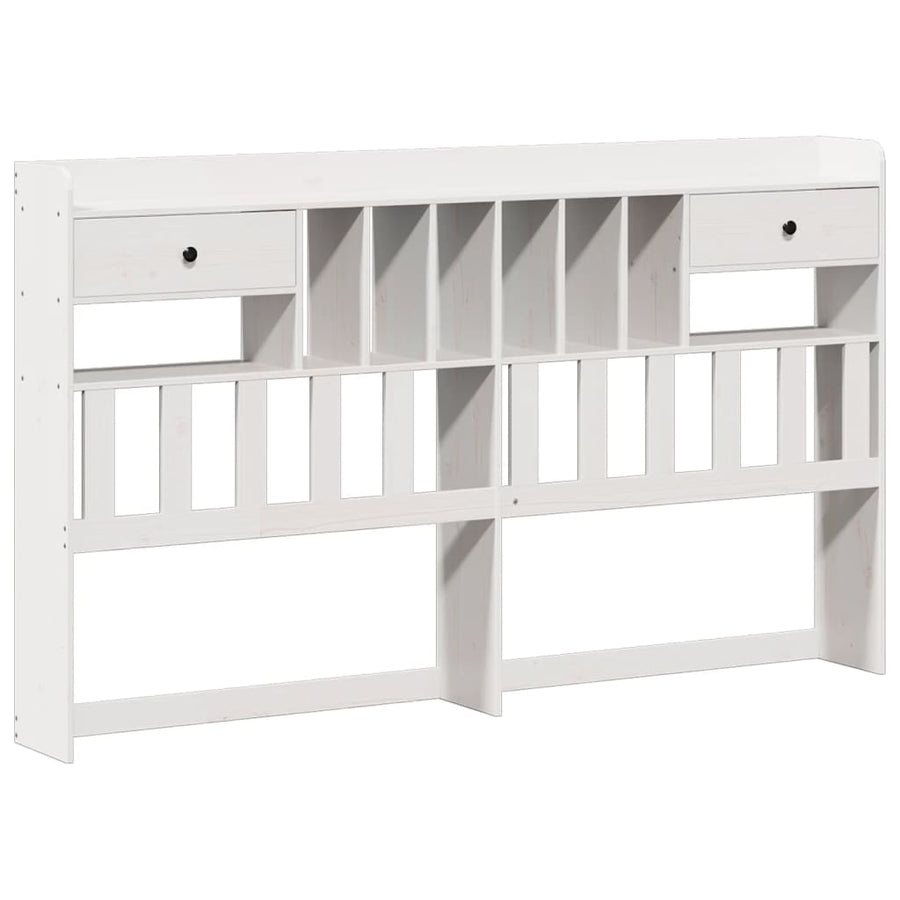Bed Met Boekenkast Zonder Matras Grenenhout 180 x 200 cm Wit