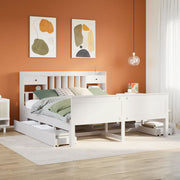 Bed met boekenkast grenenhout wit 180x200 cm