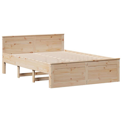Bed met boekenkast zonder matras massief grenenhout 150x200 cm