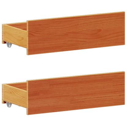 Bed met boekenkast zonder matras grenenhout wasbruin 150x200 cm