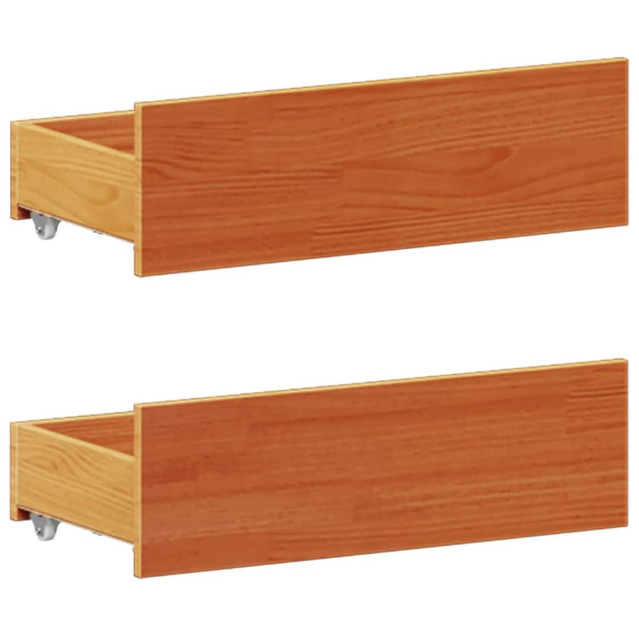 Bed met boekenkast zonder matras grenenhout wasbruin 150x200 cm