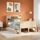 Bed met boekenkast zonder matras massief grenenhout 120x200 cm