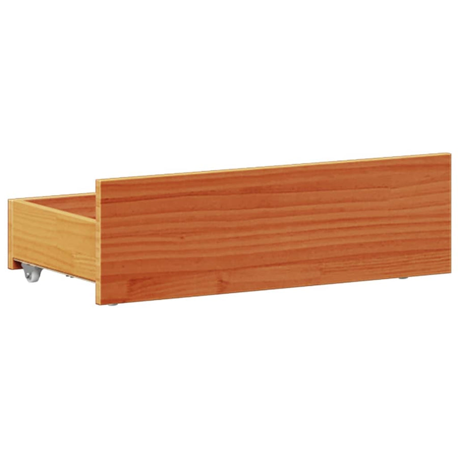 Bed met boekenkast zonder matras grenenhout wasbruin 100x200 cm