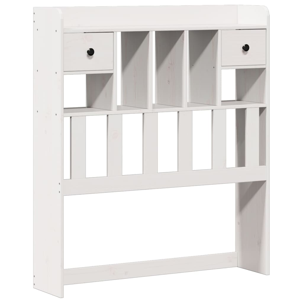 Bed met boekenkast zonder matras grenenhout wit 90x200 cm