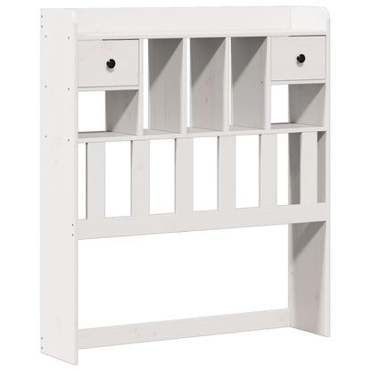 Bed met boekenkast zonder matras grenenhout wit 90x200 cm