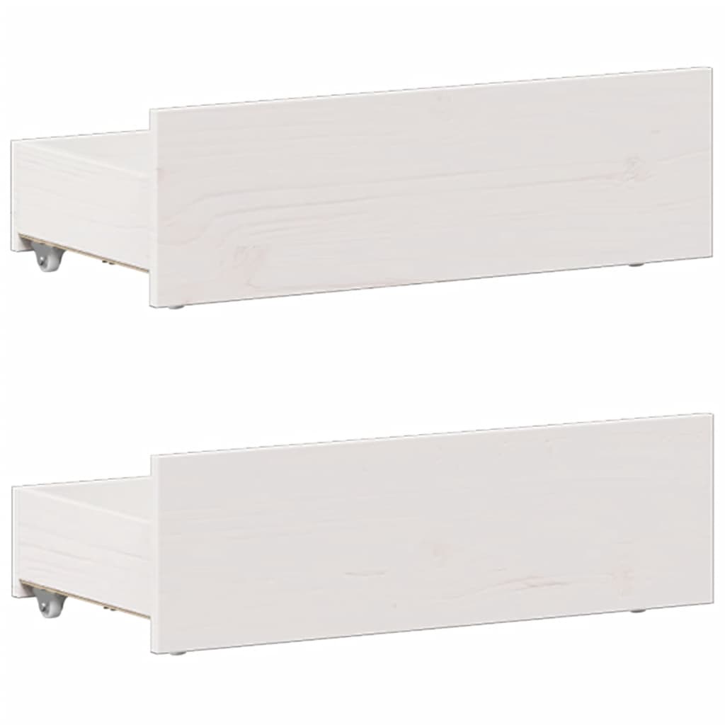 Bed met boekenkast zonder matras grenenhout wit 90x200 cm