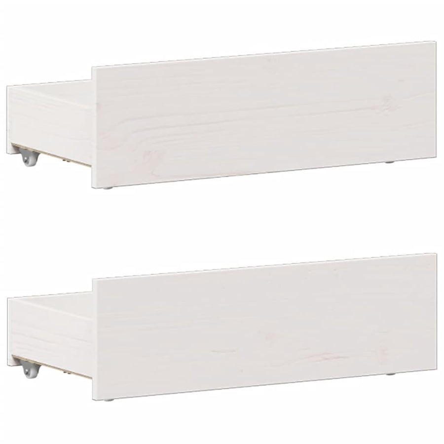Bed met boekenkast zonder matras grenenhout wit 90x200 cm