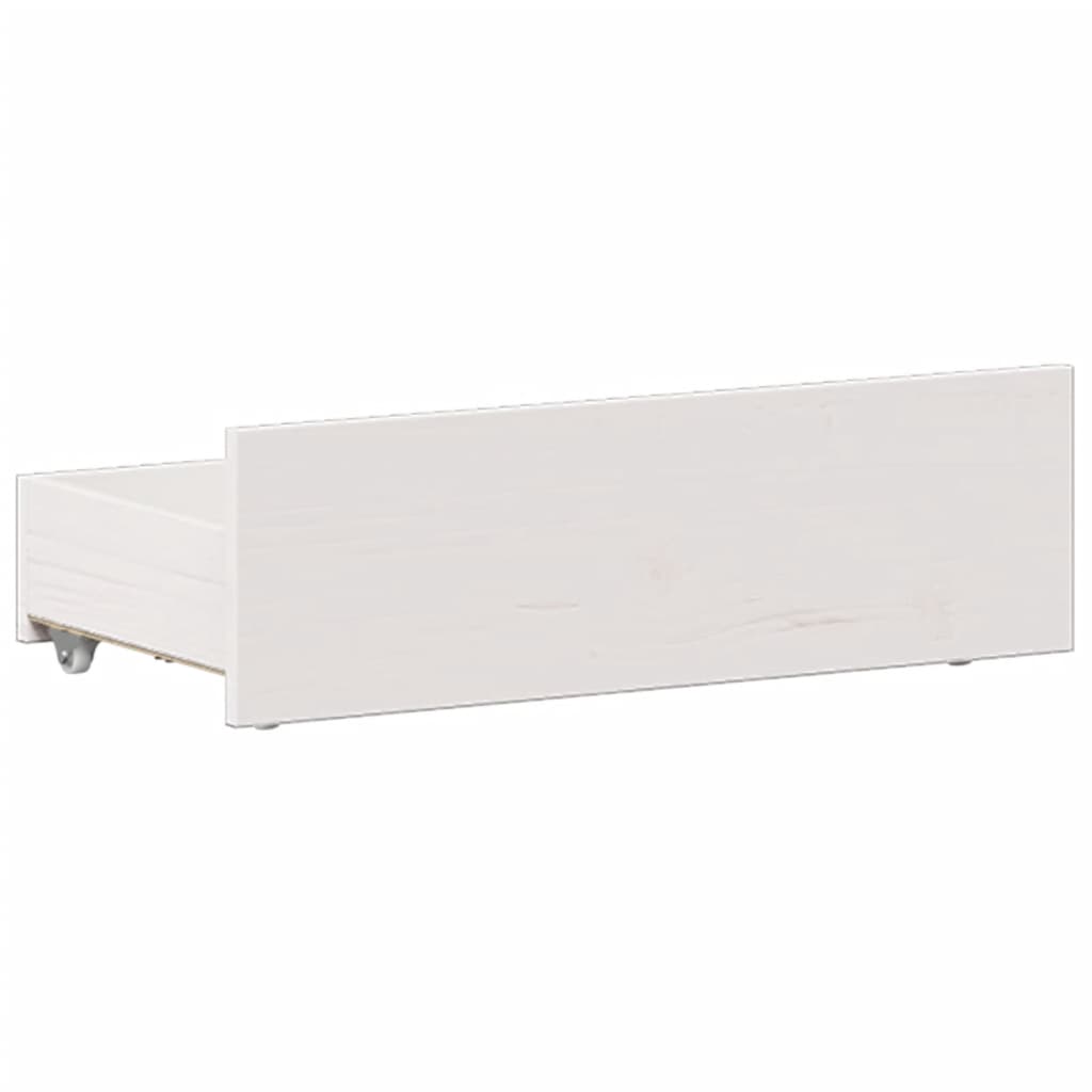 Bed met boekenkast zonder matras grenenhout wit 90x200 cm
