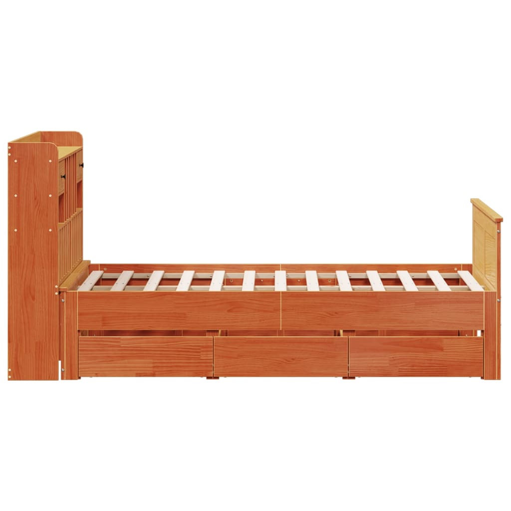Bed Met Boekenkast Zonder Matras Grenenhout 120X190 Cm 120 x 190cm