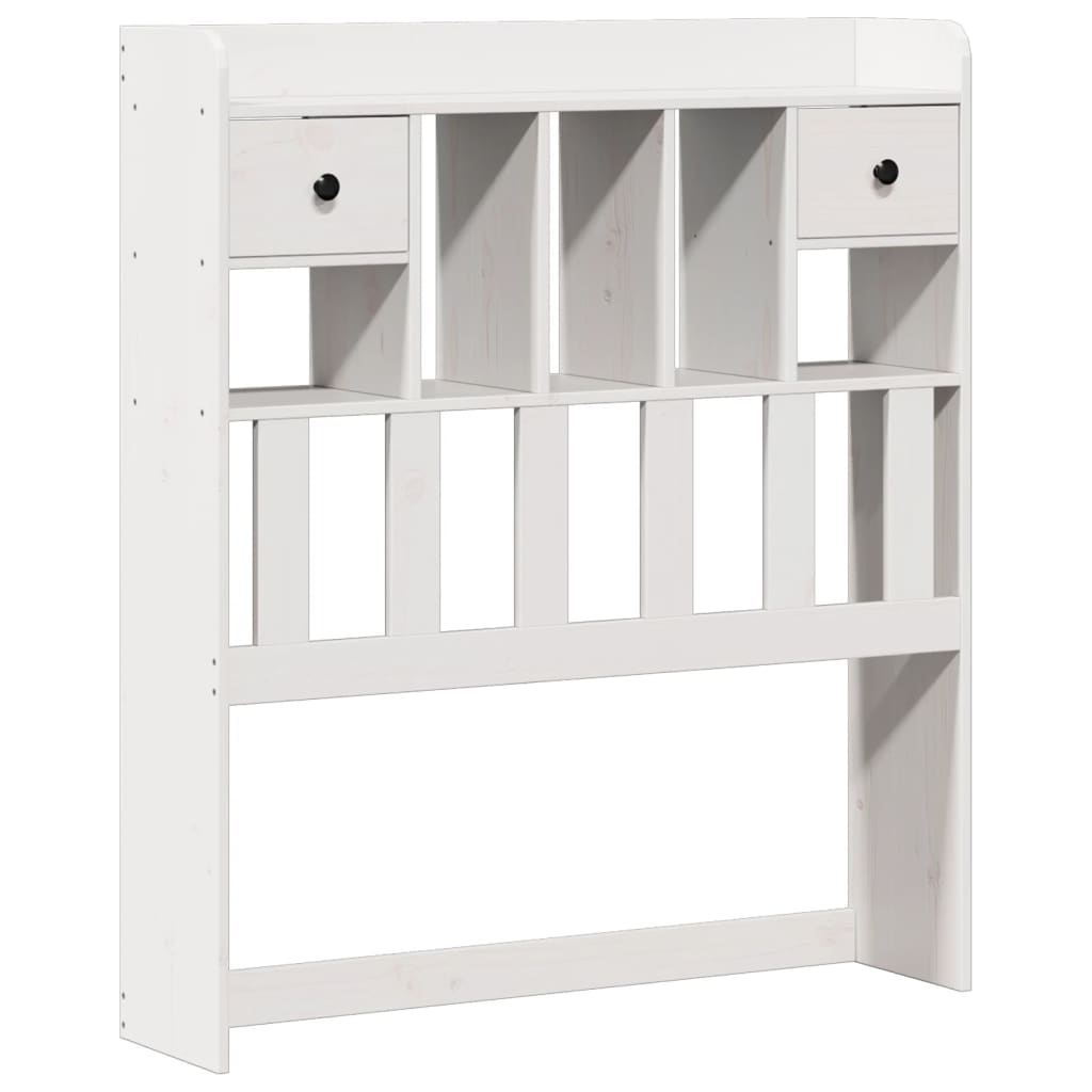 Bed met boekenkast zonder matras grenenhout wit 90x190 cm