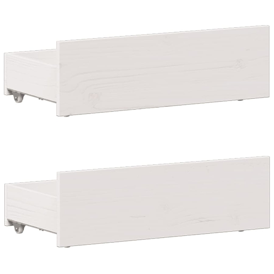Bed met boekenkast zonder matras grenenhout wit 90x190 cm