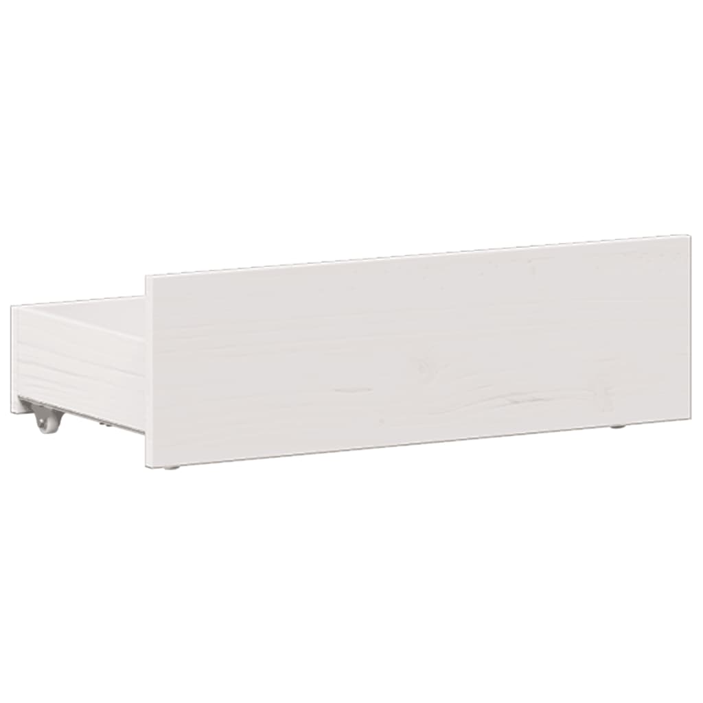 Bed met boekenkast zonder matras grenenhout wit 90x190 cm