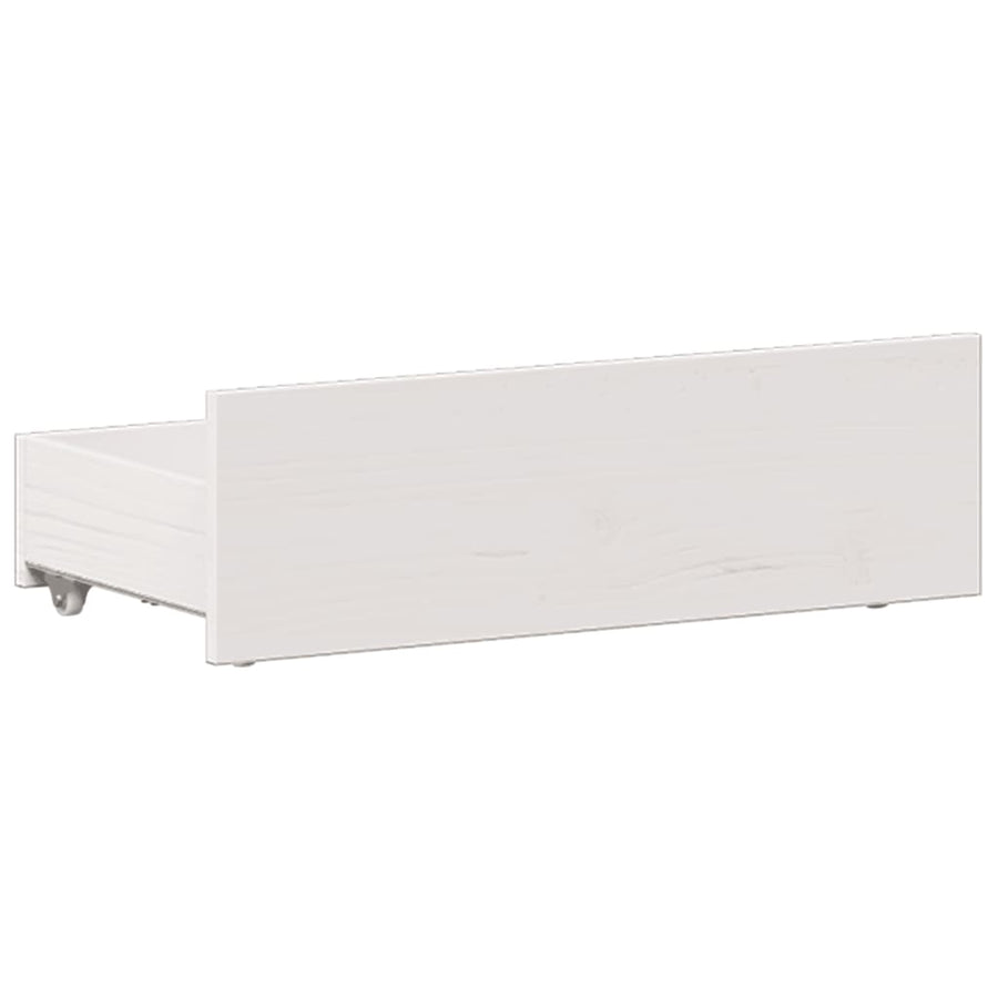 Bed met boekenkast zonder matras grenenhout wit 90x190 cm