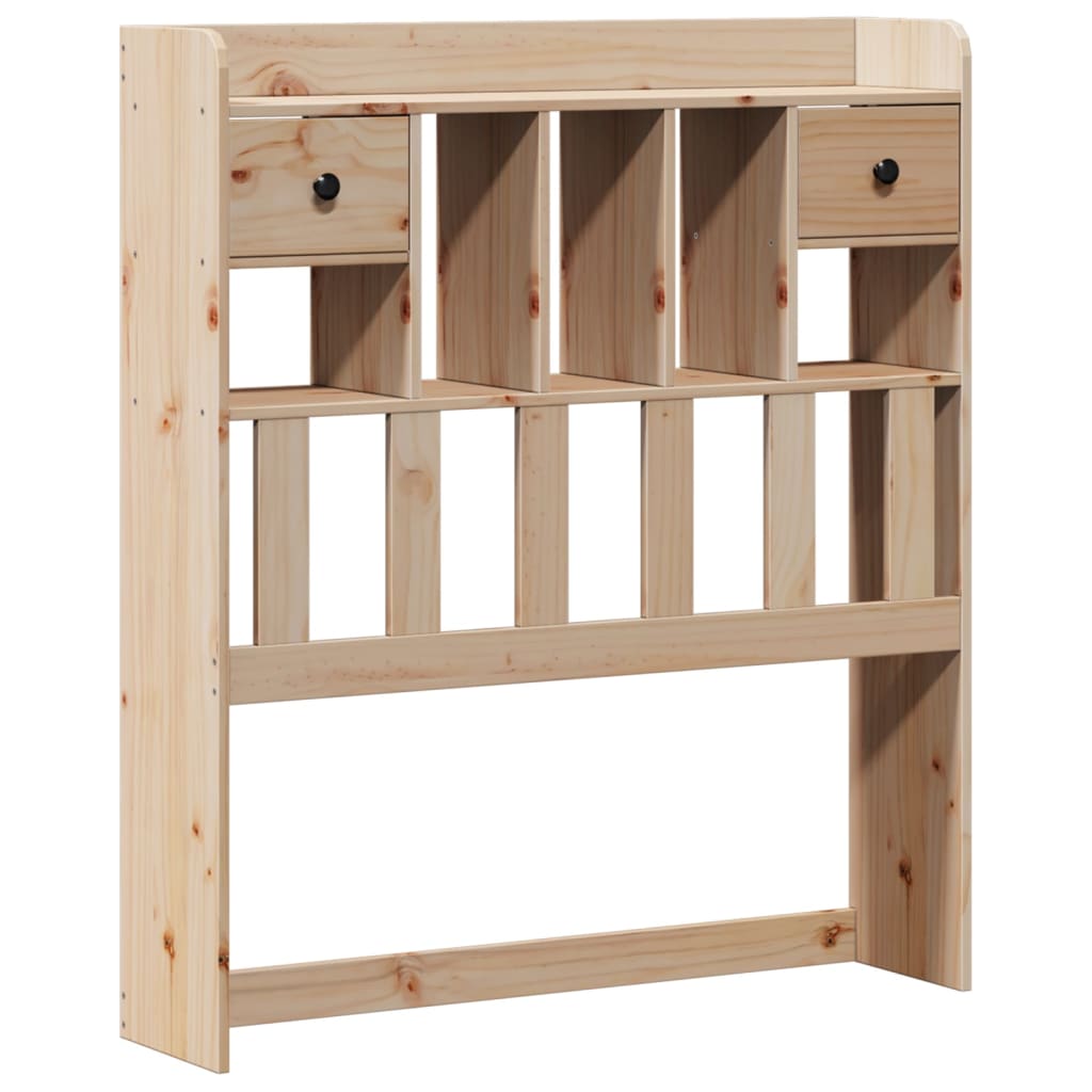 Bed met boekenkast zonder matras massief grenenhout 75x190 cm