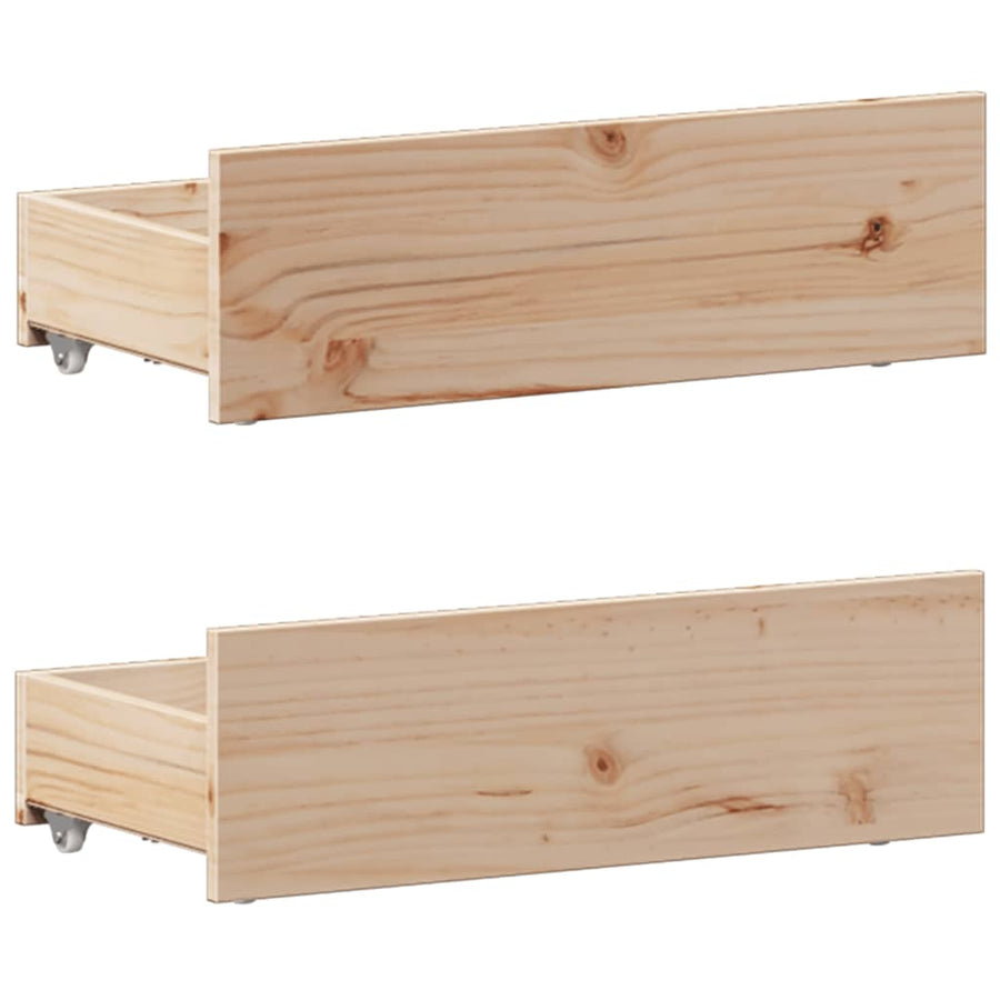 Bed met boekenkast zonder matras massief grenenhout 75x190 cm