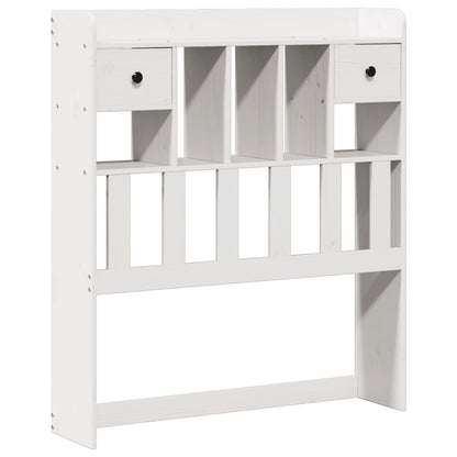 Bed met boekenkast zonder matras grenenhout wit 90x200 cm