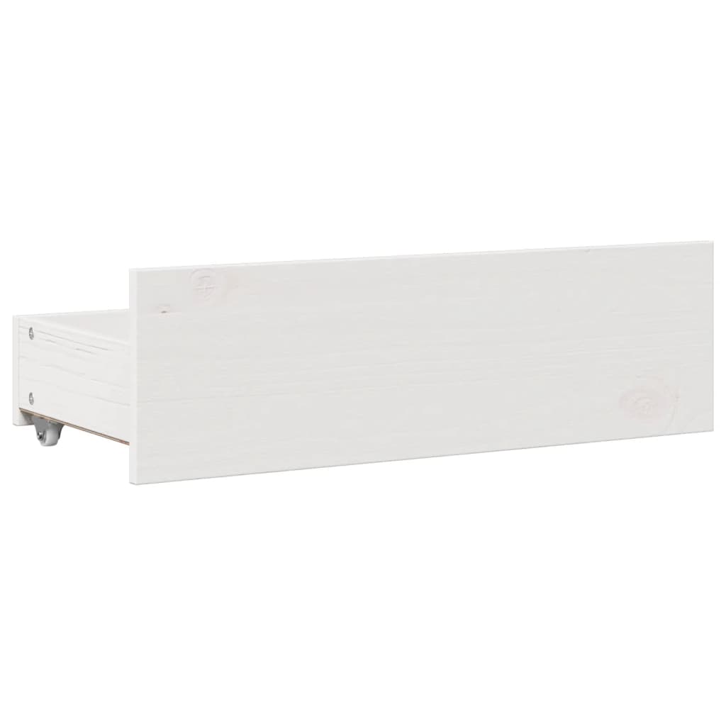 Bed met boekenkast zonder matras grenenhout wit 140x190 cm