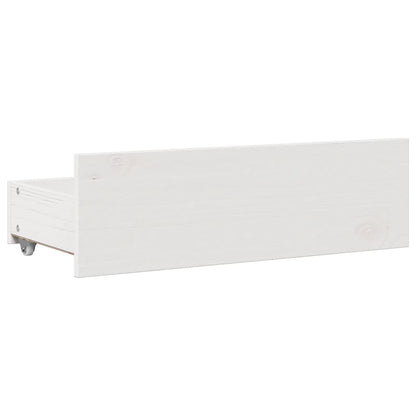 Bed met boekenkast zonder matras grenenhout wit 140x190 cm