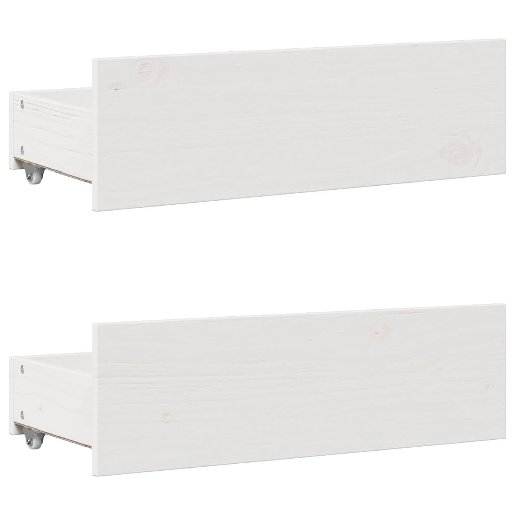 Bed met boekenkast zonder matras grenenhout wit 140x190 cm