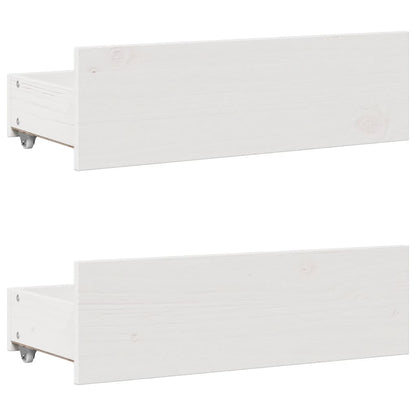 Bed met boekenkast zonder matras grenenhout wit 140x190 cm