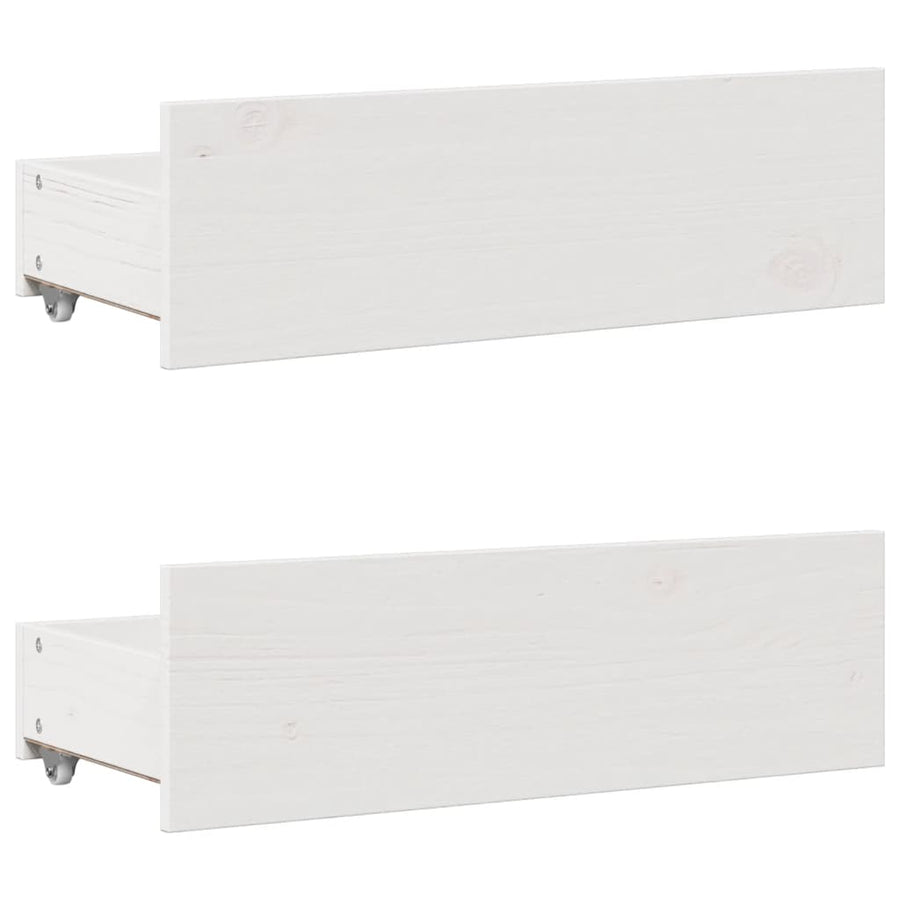 Bed met boekenkast zonder matras grenenhout wit 140x190 cm