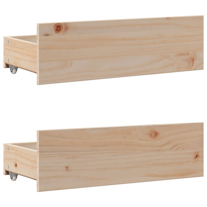 Bed met boekenkast zonder matras massief grenenhout 75x190 cm