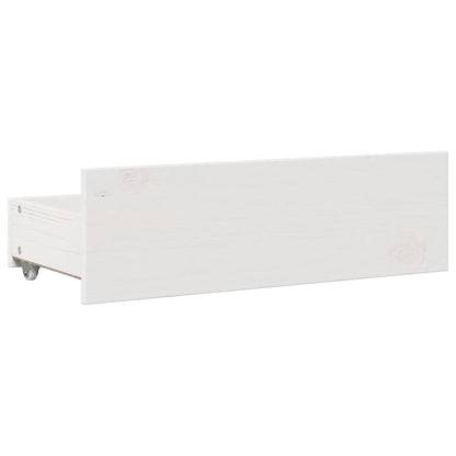 Bed met boekenkast zonder matras grenenhout wit 75x190 cm