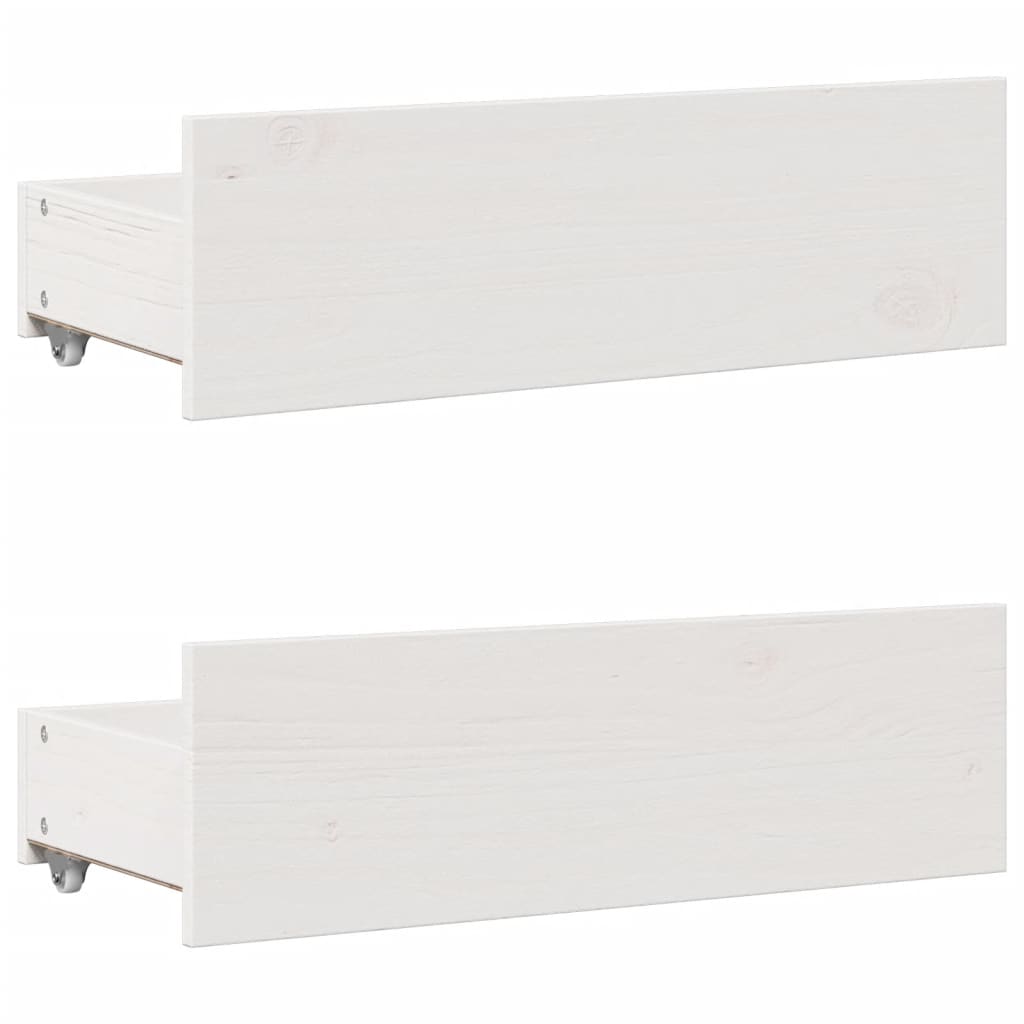 Bed met boekenkast zonder matras grenenhout wit 75x190 cm