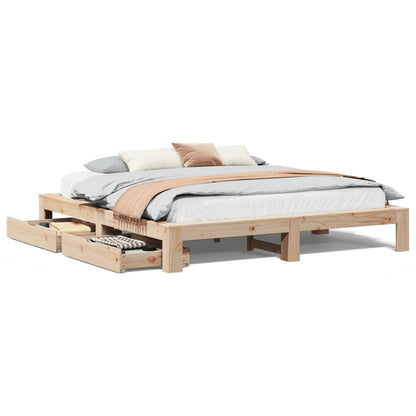 Bedframe zonder matras massief grenenhout 200x200 cm