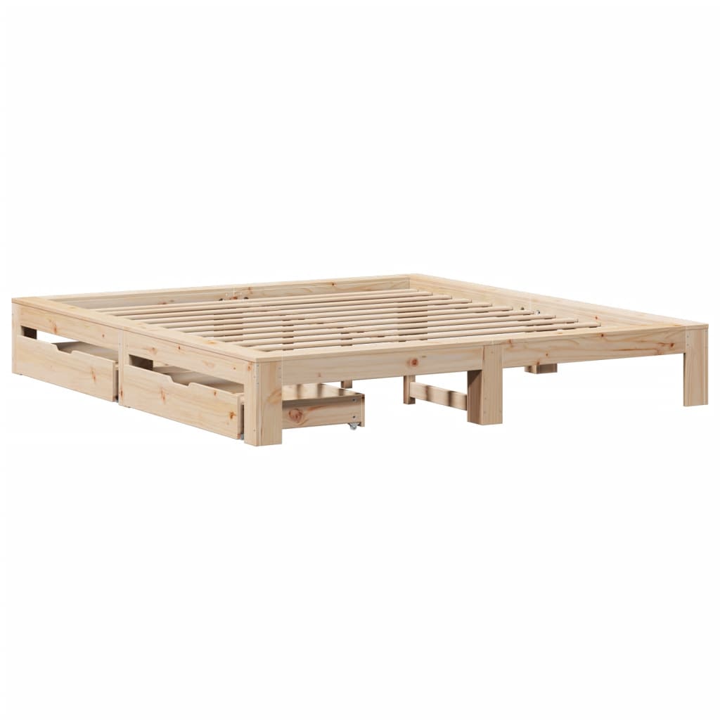Bedframe zonder matras massief grenenhout 200x200 cm