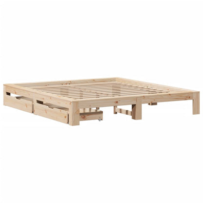 Bedframe zonder matras massief grenenhout 200x200 cm