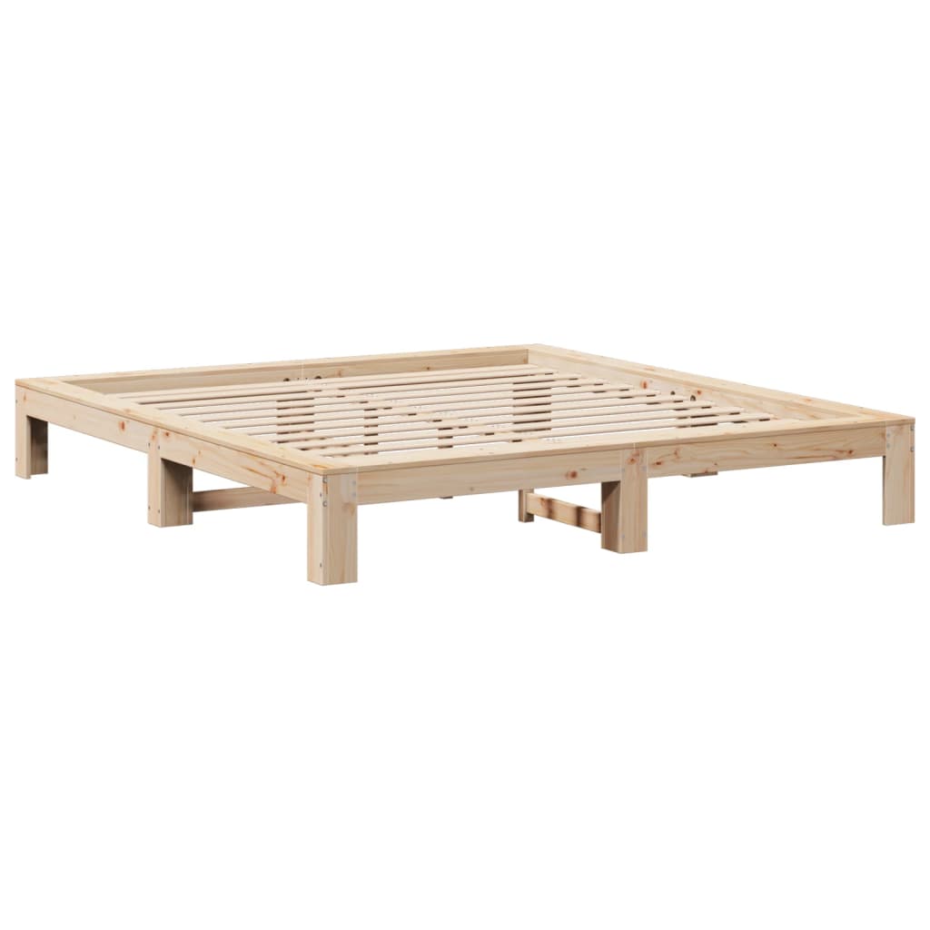 Bedframe zonder matras massief grenenhout 200x200 cm