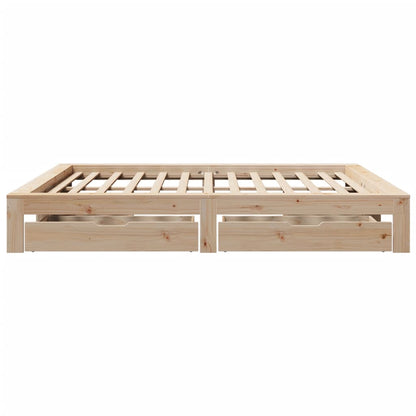 Bedframe zonder matras massief grenenhout 200x200 cm