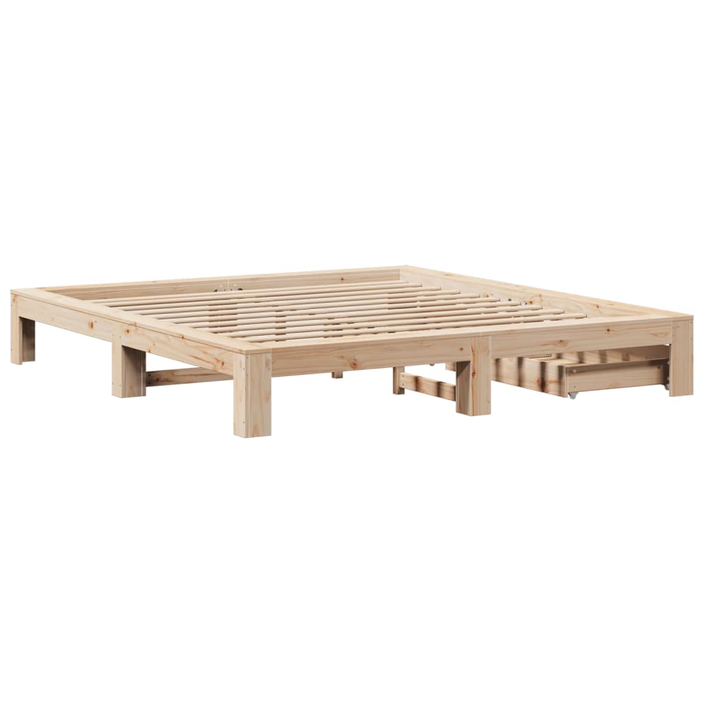 Bedframe zonder matras massief grenenhout 200x200 cm
