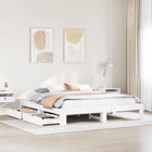 Bed frame without mattress solid pine wood white 180x200 cm