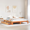 Bedframe zonder matras massief grenenhout wasbruin 180x200 cm