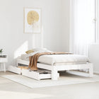 Bed frame without mattress solid pine wood white 90x200 cm