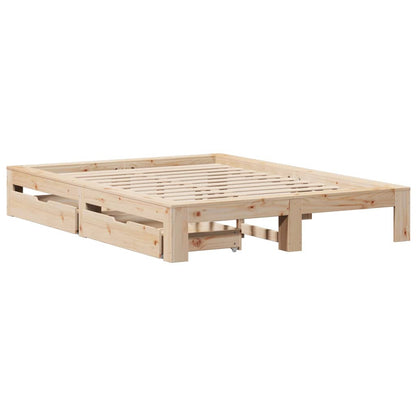 Bedframe zonder matras massief grenenhout 140x190 cm