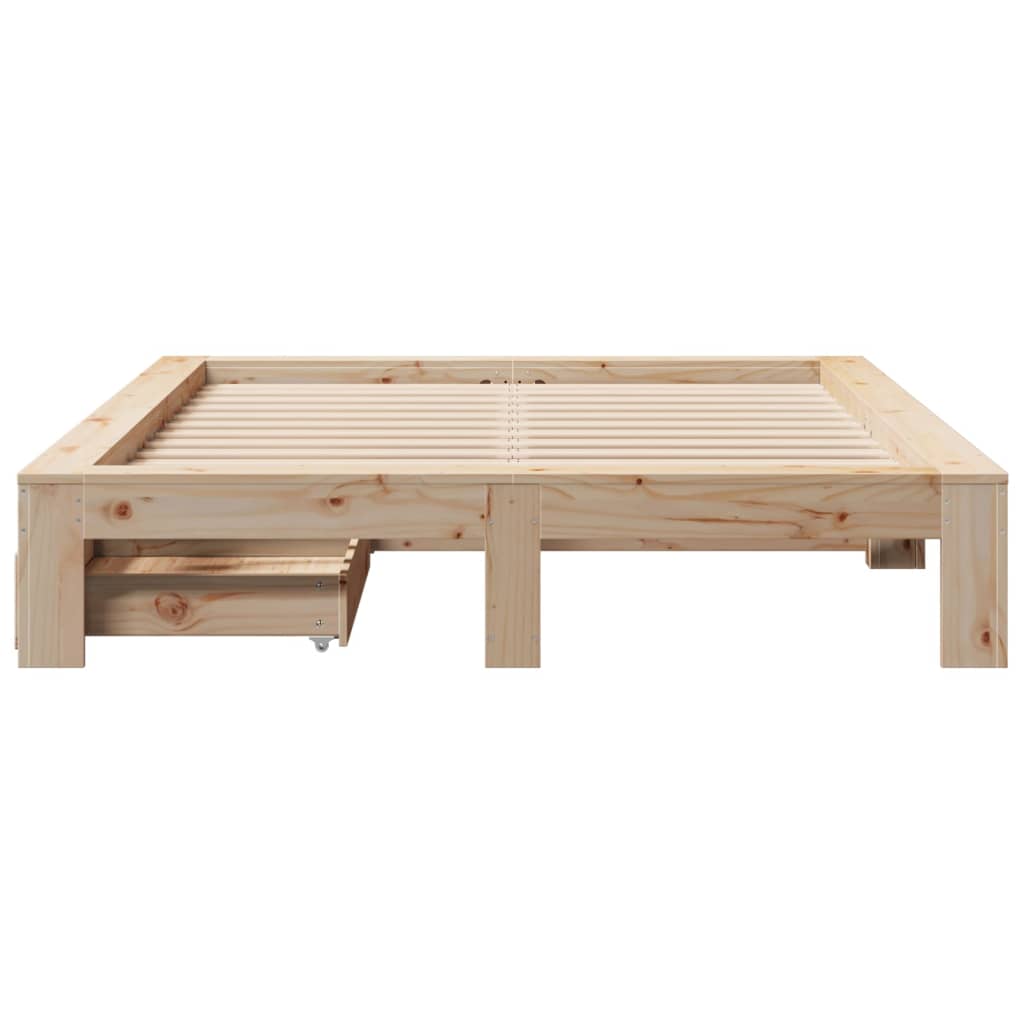 Bedframe zonder matras massief grenenhout 140x190 cm