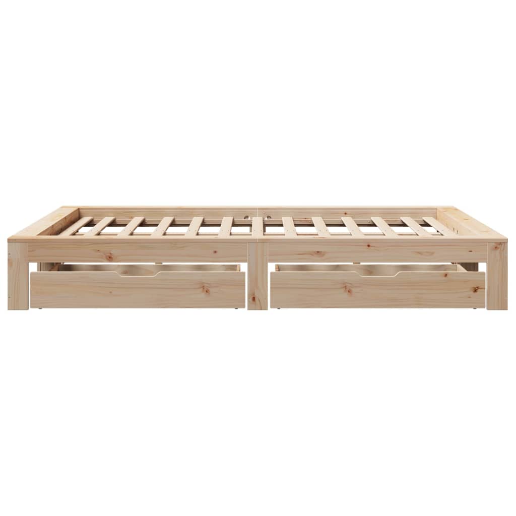 Bedframe zonder matras massief grenenhout 140x190 cm