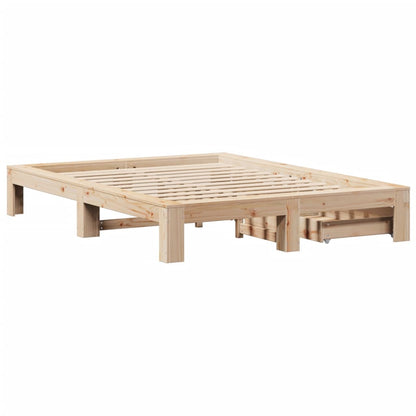 Bedframe zonder matras massief grenenhout 140x190 cm